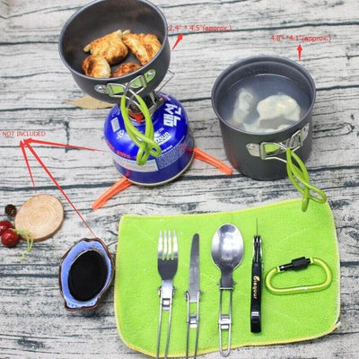 Campmate SS Fork Spoon Set W/ Corkscrew & Can Opener Portable